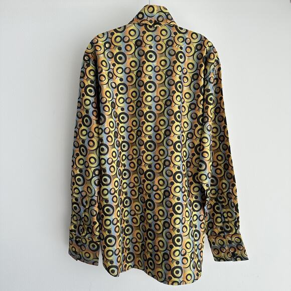 Angelino Bermuda Shirt Mens 3XL Psychedelic Abstract Disco Funky Rave 70s Collar - Picture 5 of 11